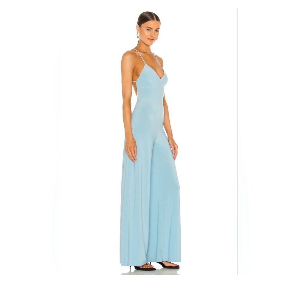 Norma Kamali x REVOLVE Low Back Slip Jumpsuit in Powder Blue Size S